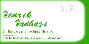 henrik hadhazi business card